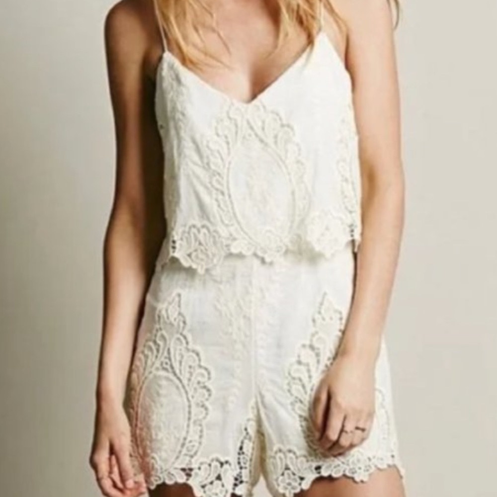 Dolce Vita White Lace Romper